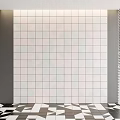 Wall Tile Design with Light Pink Blue White Geometric Triangle Patterns in Grid Arrangement 3d model