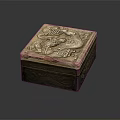 Traditional Carved Dragon Box With Exquisite Metal Surface And Decorative Patterns