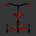 Red Children's Tricycle With Black Handlebar White Seat And Wheels