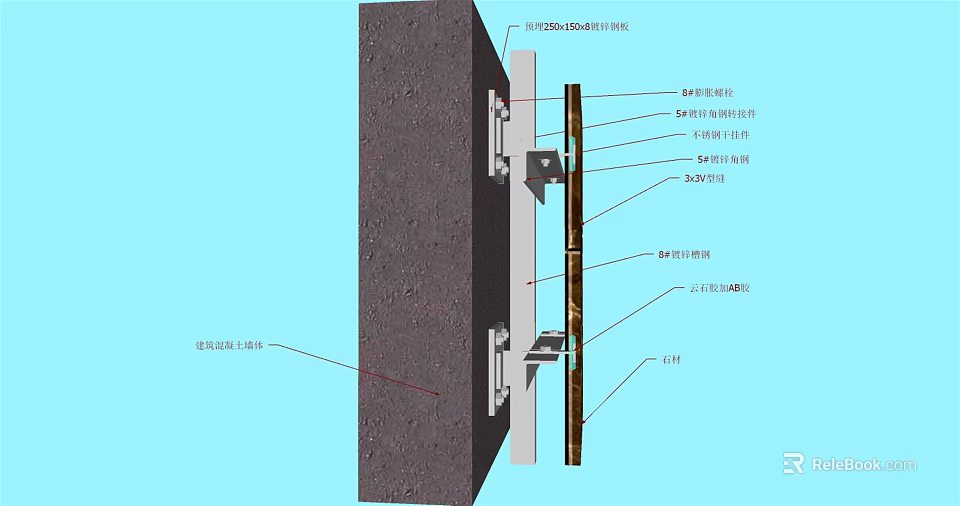 Structural Hardware Tools For Wall Mounting With Metal Connectors And Fixing Devices 3d model 