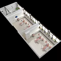 Modern White Dental Clinic Interior With Pink Dental Chairs Equipment And Windows