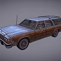 Classic Vintage Station Wagon With Wood Paneling And Roof Rack Design