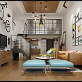 Modern Wooden TV Stand In Living Room With Storage Shelves And Decor Items