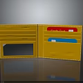 Yellow Leather Wallet Open Design With Credit Cards Card Slots And Transparent Window