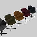 Modern Gray Fabric Upholstered Swivel Desk Chair With Minimalist Matching Table For Cozy Home Office