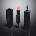 Elegant Pink Lipstick Cosmetic Product With Black Sleek Cases And Modern Design