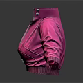Trendy Pink Short Jacket With Open Front Zipper And Cuffed Sleeves