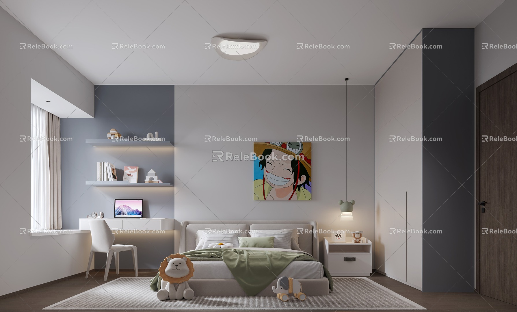 Children's Room Cream Style Silent Style Boys Room Girls Room Second Bedroom Guest Bedroom Study 3d model