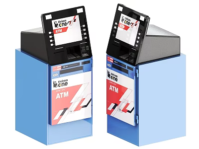 Modern Business ATM Machine With Touch Screen And Secure Design For Commercial Use 3d model