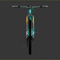 Teal Bicycle Modern Design With Yellow Fork Black Tires And White Accents