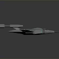 Gray Sci Fi Spaceship Featuring Blue Glowing Lines And Futuristic Wing Structure