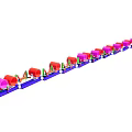 Automated Mechanical Conveyor System With Colored Components And Long Structure