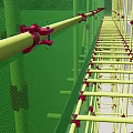 Green Construction Scaffolding Safety Net Structure With 26.5 Meters Length