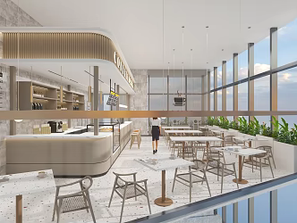 Chinese New Chinese Cafe 3d model