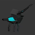 Futuristic Mechanical Equipment With Glowing Blue Wings And Modern 3D Structure