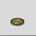 Precision Mechanical Device Circular Component With Gold Black Green Rings And Intricate Structure