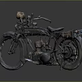 Vintage Classic Motorcycle With Leather Seat Old Style Headlight And Retro Design