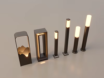 Modern Outdoor Lights With Diverse Sleek Designs And Bright Illumination Features 3d model