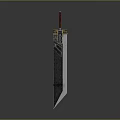 Ancient Decorative Sword With Red Hilt Golden Accents And Textured Blade