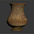 Traditional Handcrafted Decorative Pottery Jar With Geometric Patterns And Colorful Details