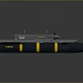 Dual Cylindrical Military Weapon Launcher With Grey Yellow Stripes And Warning Labels