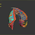Colorful Futuristic Weapon With Intricate Flowing Texture And 3D Rendered Design