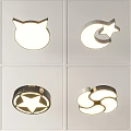 Cute Ceiling Lights with Cat Ear Moon Star Cloud Shapes for Children Bedroom