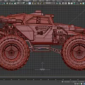 Dark Industrial Off Road Vehicle With Large Tires And Mechanical Details
