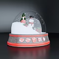 Festive Christmas Snow Globe With Snowman Christmas Tree Gift Boxes And Lighted Base