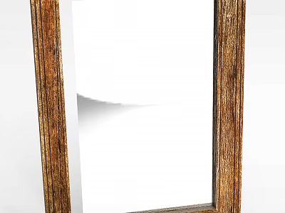 Vintage Wooden Photo Frame With Natural Wood Grain And Classic Design 3d model