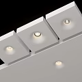 Modern White Square Downlights Illuminated On Ceiling For Home Interior Lighting 3d model