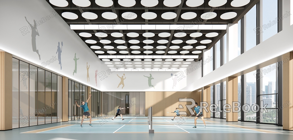 School Badminton Hall model