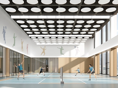 School Badminton Hall model