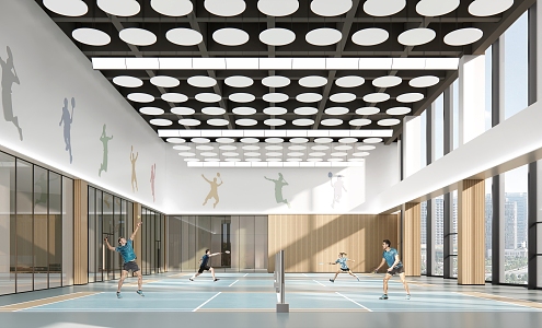 School Badminton Hall 3d model