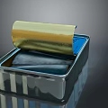 Open Metal Container With Rolled Aluminum Foil For Kitchen Supplies