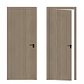 Wooden Hinged Door With Natural Grain For Home Interior Simple Design