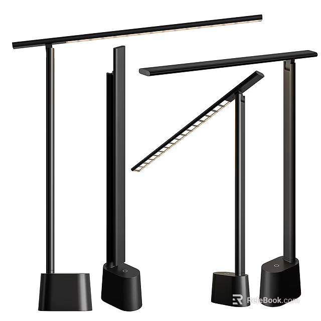 Modern Black Adjustable Desk Lamps With Sleek Design And Multiple Structures 3d model