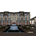 modern residential building multi-storey residence 3d model