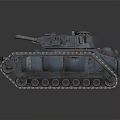 3D Rendered Light Blue Armored Tank With Main Cannon Tracks And Turret Details