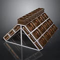 Practical Household Storage Organizer With Brown Square Compartments And Metal Frame Structure