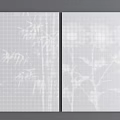 Wall Panels With Bamboo And Flower Patterns 3d model