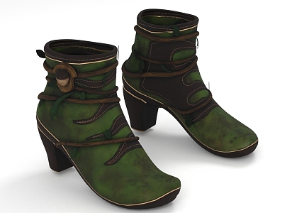 Jungle Boots Shoes 3d model