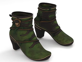Jungle Boots Shoes 3d model