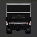 Black Box Truck With Closed Cargo Container And Commercial Transport Features