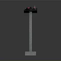 Black Countertop Device With Silver Metal Pillar And Square Base Featuring Red Black Components 3d model