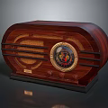 Vintage Wooden Radio Speaker with Round Dial and Classic Retro Design