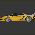 Yellow Luxury Sports Car With Sleek Aerodynamic Body Black Roof And Rear Spoiler