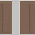Modern Bronze Double Doors With Geometric Patterns Vertical Stripes And Lattice Designs 3d model