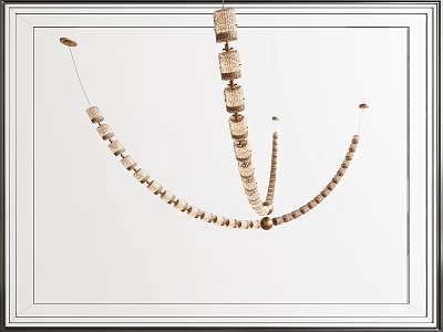 Modern Crystal Chandelier With Hanging Bead Strands And Decorative Design For Home Interior 3d model