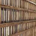 Quiet ceiling bamboo woven shed partition screen creative bamboo wood partition ceiling screen combination gradient ecological partition screen 3d model